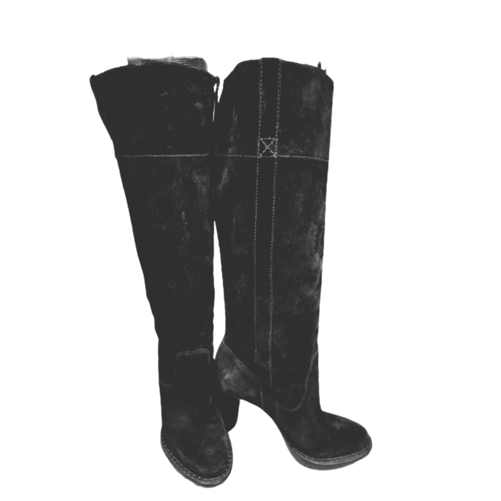 KORS MICHAEL KORS BLACK SUEDE PLATFORM DESIGNER BOOTS SIZE 8.5 - Picture 7 of 10